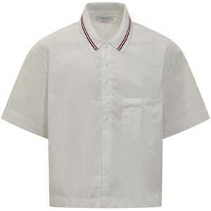Thom Browne, Heren, Overhemden, Wit, Maat: M Polyamide,