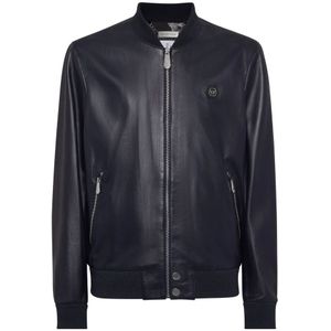 Philipp Plein, Heren, Jassen, Blauw, Maat: M Leer,
