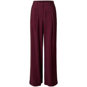 Selected Femme, Dames, Broeken, Rood, Maat: XS Leer,