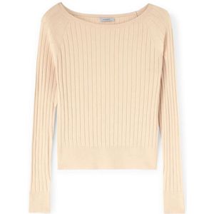 Motivi, Dames, Truien, Beige, Maat: XS Leer,