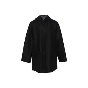 Balenciaga Zwarte capuchon regenjas Polyester Italië , Black , Heren , Maat: M