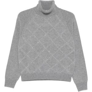 Peserico, Dames, Truien, Grijs, Maat: XL Wol,