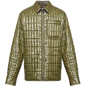 Moncler, Heren, Jassen, Groen, Maat: M Leer,