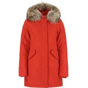 Woolrich Rode Nylon Donsjas - Klassieke Stijl , Red , Dames , Maat: S