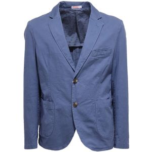 Sun68, Heren, Jassen, Blauw, Maat: M Katoen,