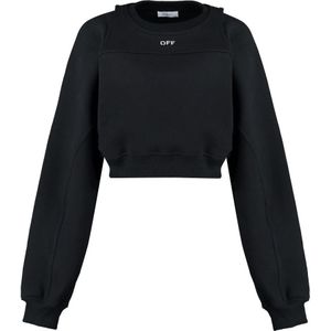 Off White, Dames, Sweatshirts & Hoodies, Zwart, Maat: S Katoen,