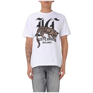 Just Cavalli, Heren, Tops, Wit, Maat: L Katoen,