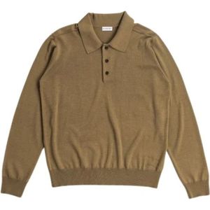 Burberry Bruine wollen poloshirt met ruiterontwerp , Brown , Heren , Maat: L