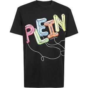 Philipp Plein, Heren, Tops, Zwart, Maat: S Katoen,