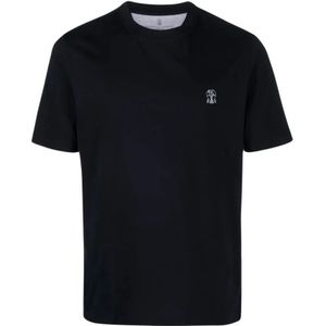 Brunello Cucinelli, Heren, Tops, Blauw, Maat: S