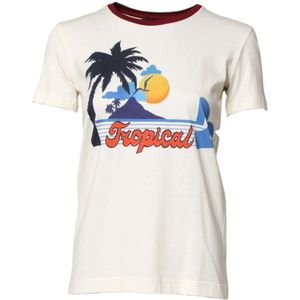 Dolce & Gabbana, Dames, Tops, Wit, Maat: 3XS Katoen,