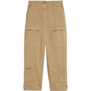 Weekend Max Mara, Dames, Broeken, Beige, Maat: XS Katoen,