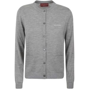Gucci, Dames, Truien, Grijs, Maat: L Zijde,