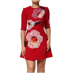 Dolce & Gabbana, Dames, Jurken, Rood, Maat: XS Katoen,