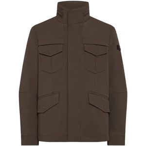 Peuterey, Heren, Jassen, Bruin, Maat: M Leer,