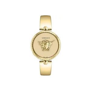 Versace Gouden Palazzo Roestvrijstalen Horloge , Yellow , Dames , Maat: ONE Size