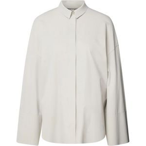 Max Mara, Dames, Blouses & Shirts, Grijs, Maat: XS Katoen,