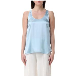 Pinko, Dames, Tops, Blauw, Maat: 2XS Zijde,
