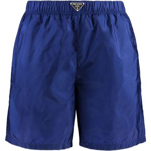 Prada, Heren, Badkleding, Blauw, Maat: M Polyamide,