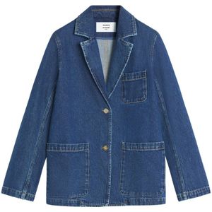 Maison Kitsuné, Dames, Jassen, Blauw, Maat: 2XS Denim,