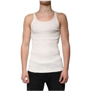 Dolce & Gabbana - Ribbed Tank Top Classic Style - Off White - T-shirt