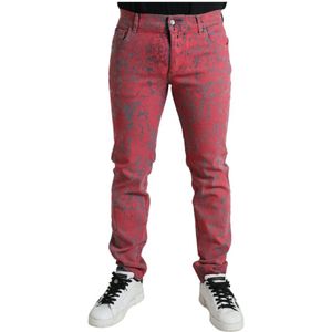 Dolce & Gabbana - Skinny Jeans - Rood - 98% Katoen 2% Elastaan