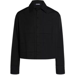 Jacquemus, Heren, Overhemden, Zwart, Maat: L Katoen,