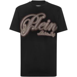 Philipp Plein, Heren, Tops, Zwart, Maat: M Katoen,