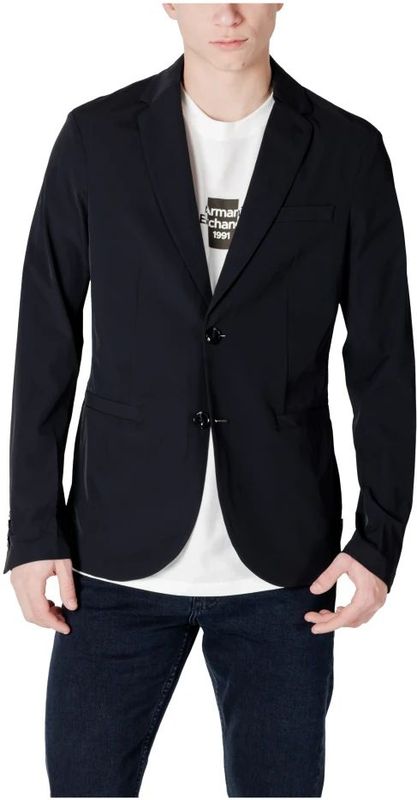 Armani Exchange - Blazer - Zwart - Katoen - Effen Patroon