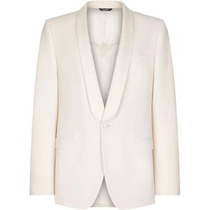 Dolce & Gabbana, Heren, Jassen, Wit, Maat: M Zijde,