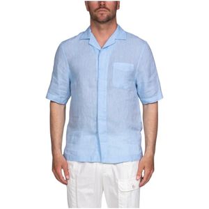 Paolo Pecora, Heren, Overhemden, Blauw, Maat: S