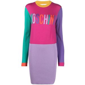 Moschino, Dames, Jurken, Veelkleurig, Maat: XS Wol,