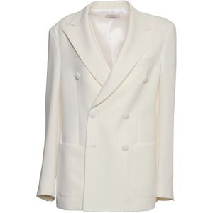 Saulina, Dames, Jassen, Wit, Maat: S Leer,