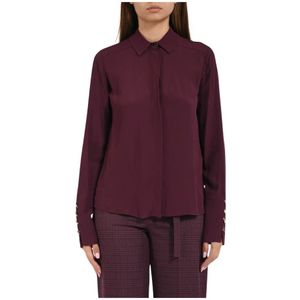 Patrizia Pepe, Dames, Blouses & Shirts, Paars, Maat: M Viscose,