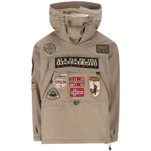 Napapijri, Heren, Jassen, Beige, Maat: M Zijde,