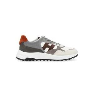 Hogan Hyperlight Leren Sneaker in Wit, Grijs en Bruin , White , Heren , Maat: 41 EU