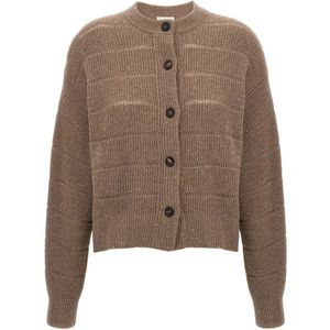 Brunello Cucinelli, Dames, Truien, Bruin, Maat: 2XS Wol,