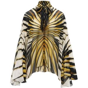 Roberto Cavalli, Dames, Blouses & Shirts, Veelkleurig, Maat: XS Zijde,