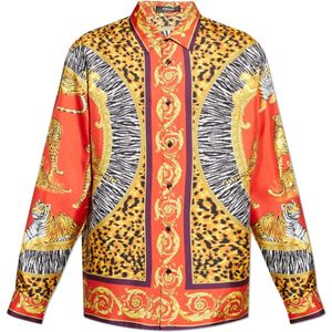 Versace, Heren, Overhemden, Veelkleurig, Maat: M Zijde,