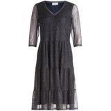 Vera Mont - Gelaagde Jurk - Blauw - Dames - Polkadot