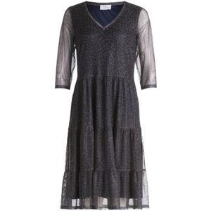 Vera Mont - Gelaagde Jurk - Blauw - Dames - Polkadot