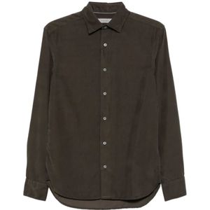 Canali, Heren, Overhemden, Bruin, Maat: S Corduroy,