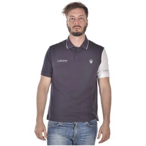 Zegna, Heren, Tops, Blauw, Maat: S Katoen,