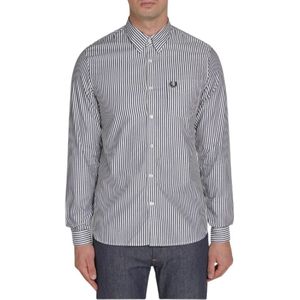 Fred Perry, Heren, Overhemden, Grijs, Maat: XS Katoen,