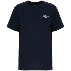 A.p.c., Dames, Tops, Blauw, Maat: S Katoen,