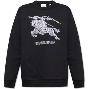 Burberry, Heren, Sweatshirts & Hoodies, Zwart, Maat: S Katoen,