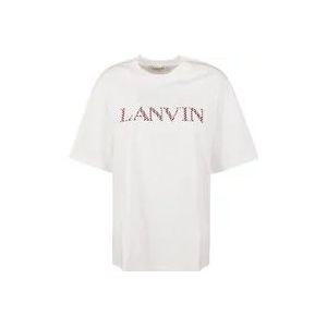 Lanvin Geborduurd Curb T-shirt , White , Dames , Maat: S