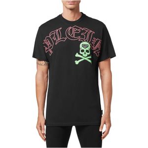 Philipp Plein, Heren, Tops, Zwart, Maat: L Katoen,