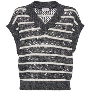 Brunello Cucinelli, Dames, Truien, Grijs, Maat: L