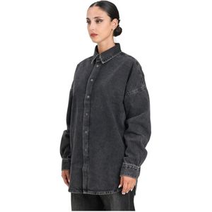 Diesel, Dames, Blouses & Shirts, Zwart, Maat: S Denim,